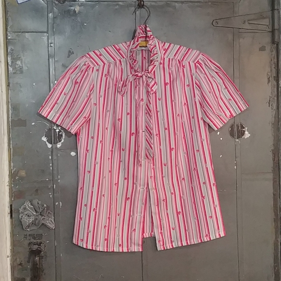 Vintage Pink Fruit Salad Blouse - Picture 11 of 11